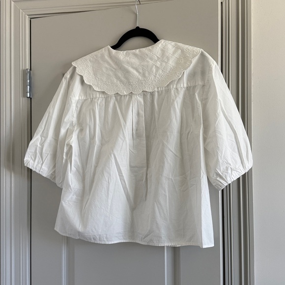 Embroidered Peter Pan Collar Shirt - Picture 2 of 3